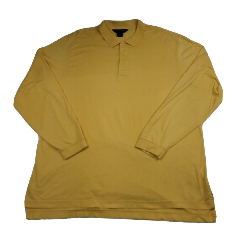 Brooks Brothers Golf Men XL Shirt Mercerized Pima Cotton Performance Polo Yellow
